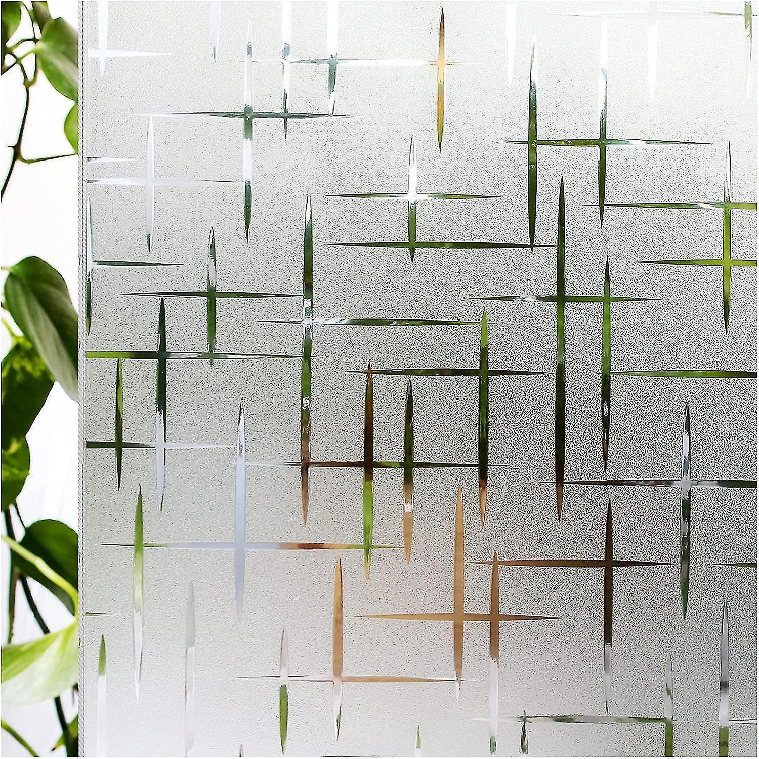 Blickdichte, Dekorative Fensterfolie, Milchglaseffekt, Klebstofffrei, Abnehmbar, Für Dusch-/badezimmertüren – 75 X 300 Cm – Elfenbein