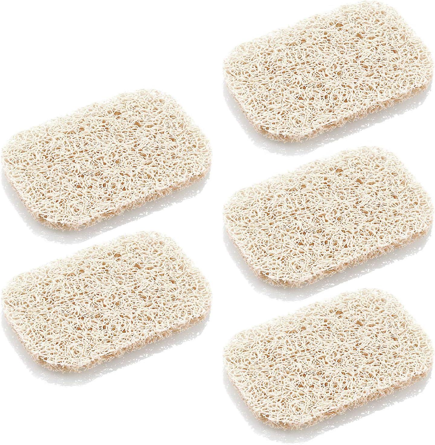 Set Mit 5 Seifenschalen Aus Natürlichem Luffa – Badezimmer- Und Küchenaccessoires, 7 X 11 X 1 Cm, Leicht Zu Reinigen Und Umweltfreundlich (beige, Elli)