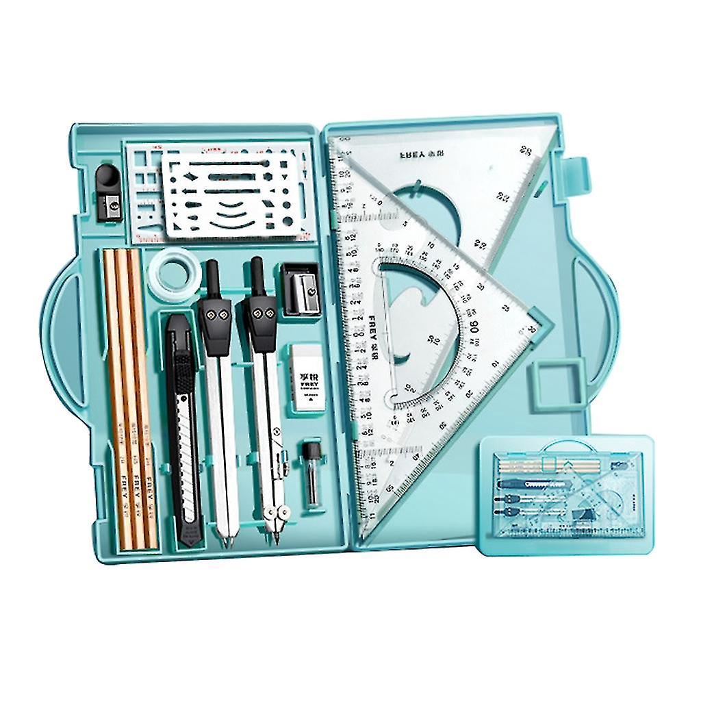Architektenset, Professionelles Geometrie-set, Zirkel Und Winkelmesser, Technische Zeichenwerkzeuge, Morandi-blau