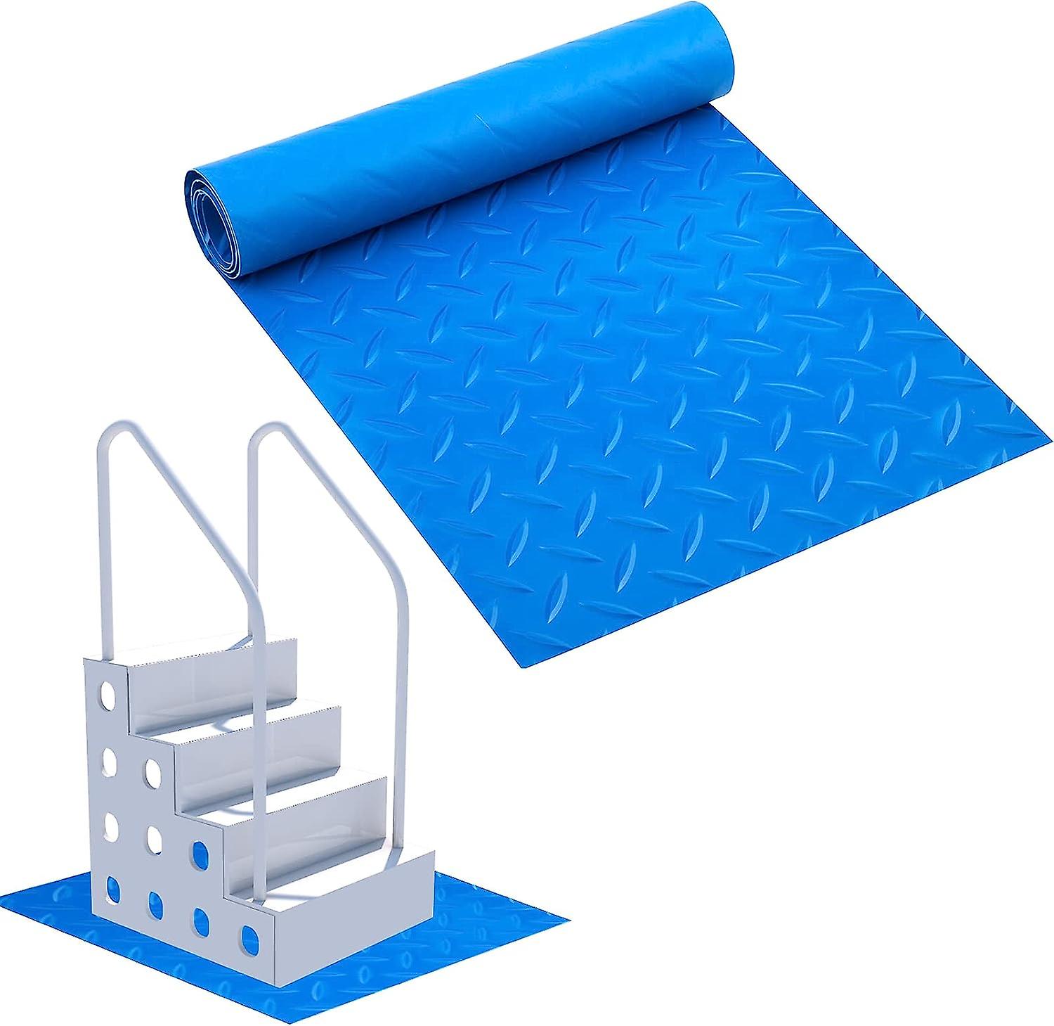 Rutschfeste Schutzmatte Für Die Schwimmbadleiter – Blau, 24 X 91 Cm