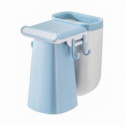 Magnetisches, Wandmontiertes Set Aus Zahnbürsten- Und Zahnpastahalter (kein Bohren Erforderlich) Und Mundspülbecher, Blau