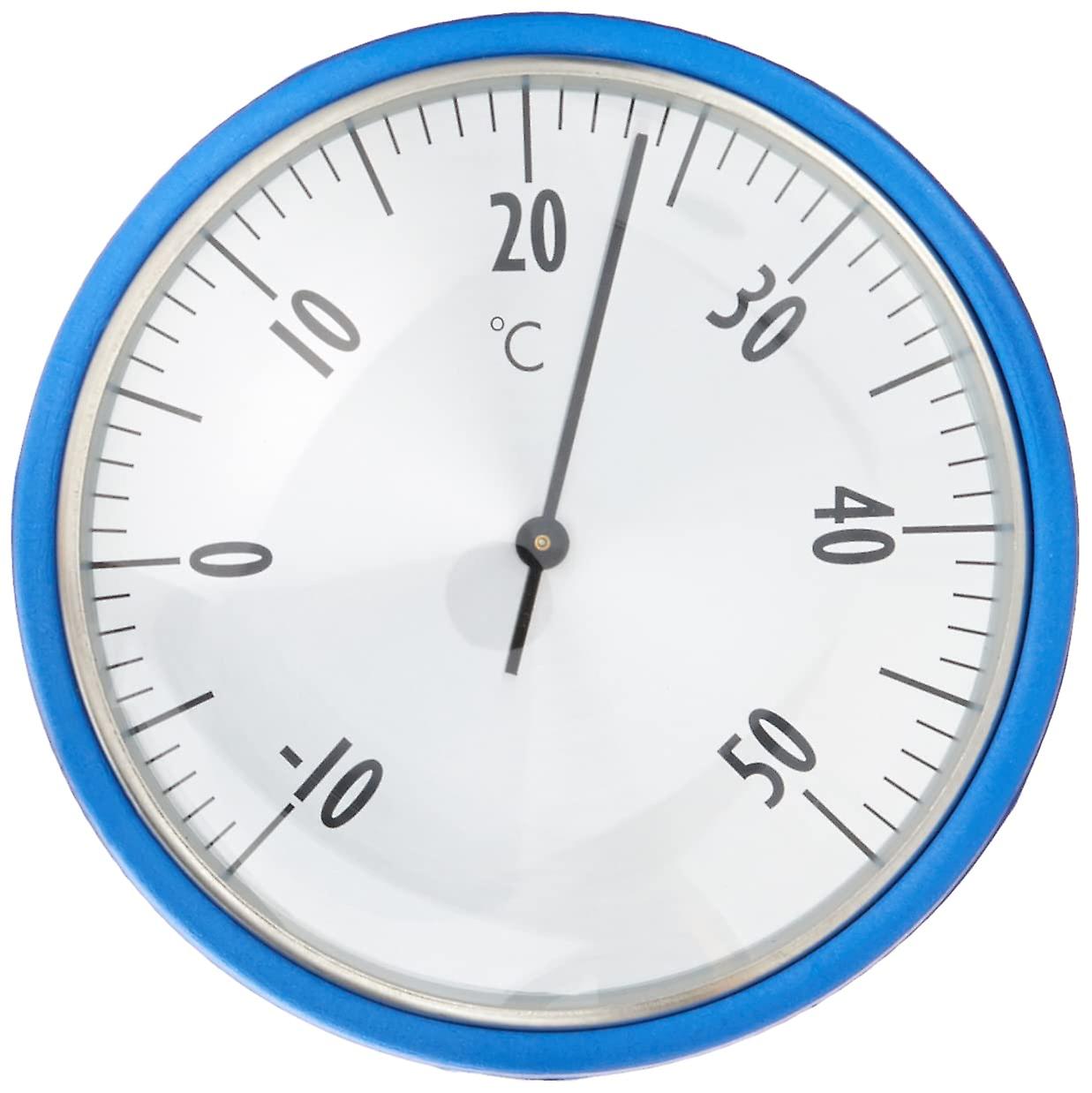 Analoges Edelstahl-thermometer Für Schwimmbäder Und Teiche, Mit Befestigungskabel – Blau