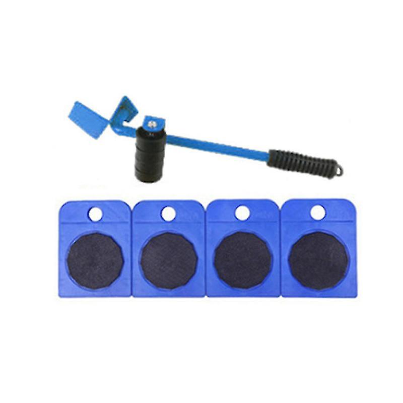 Blaues Möbeltransport-set Mit Rädern, Möbelheber Und Kufe