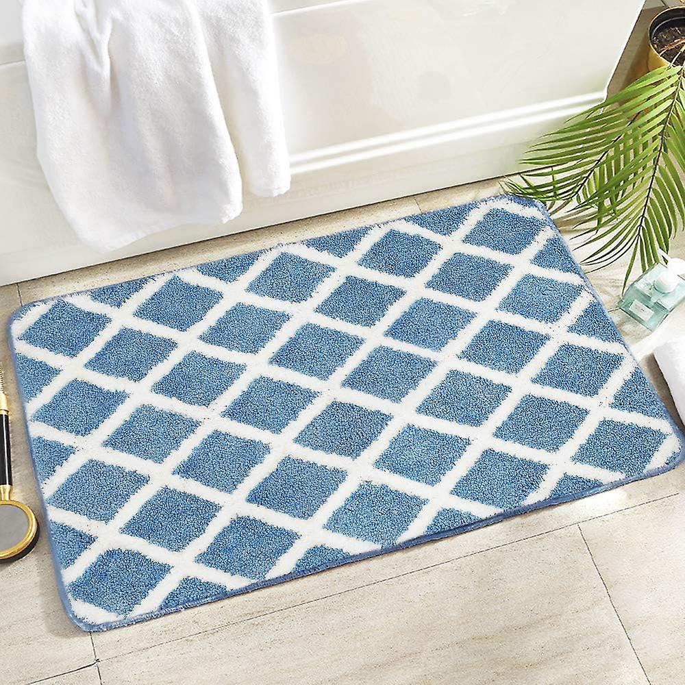 Plüschige Mikrofaser-badematte Mit Rutschfester Unterseite, Wasserabsorbierend, Maschinenwaschbar (blau, 45 X 65 Cm)