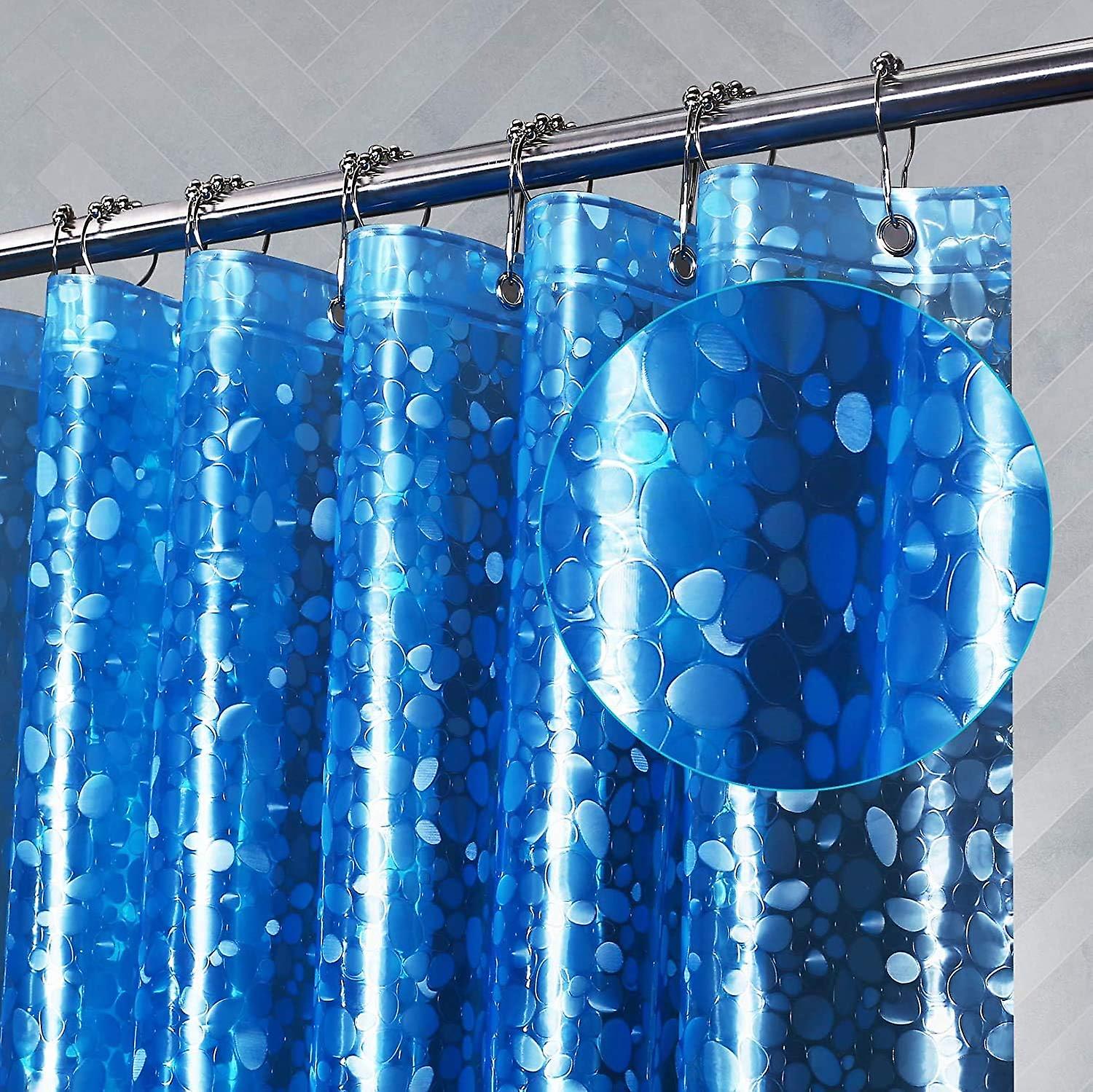 Duschvorhang-einlage Für Badezimmer, Schimmelresistent, Wasserdicht Und Antibakteriell, 183 X 183 Cm (72 X 72 Zoll), Blauer Duschvorhang