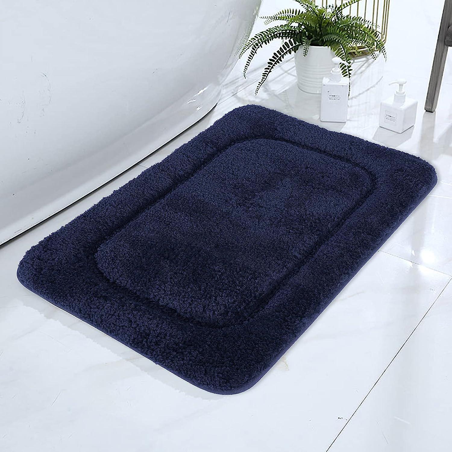 Rutschfeste Mikrofaser-badematte – Saugfähig Und Maschinenwaschbar – Blau – 50 X 80 Cm