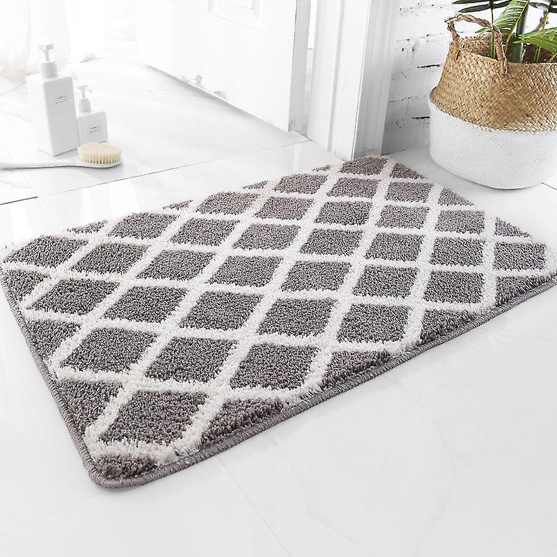 Rutschfeste Mikrofaser-badematte – Wasserabsorbierende, Weiche Duschmatte, Maschinenwaschbar (grau, 45 X 65 Cm)