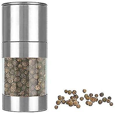 Manuelle Salz- Und Pfeffermühle Aus Edelstahl Mit Einstellbarem Mahlgrad, Silberfarben