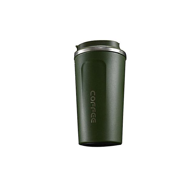 Isolierter Becher Aus Edelstahl 304, Militärgrün, 380 Ml, Für Büro, Outdoor-aktivitäten Und Auto.