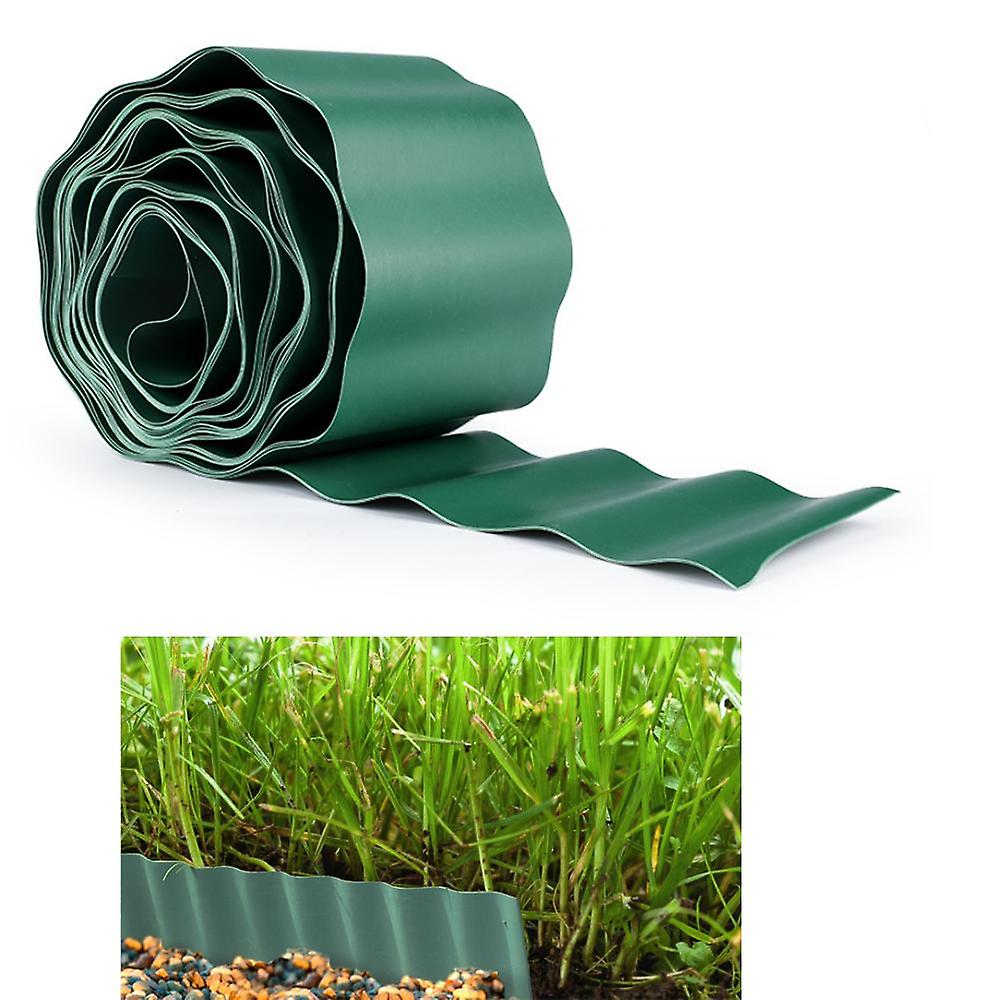 Flexible Garteneinfassung 9 M X 15 Cm, Aus Grünem Pvc, Für Die Einzäunung Von Rasenflächen Im Außenbereich.