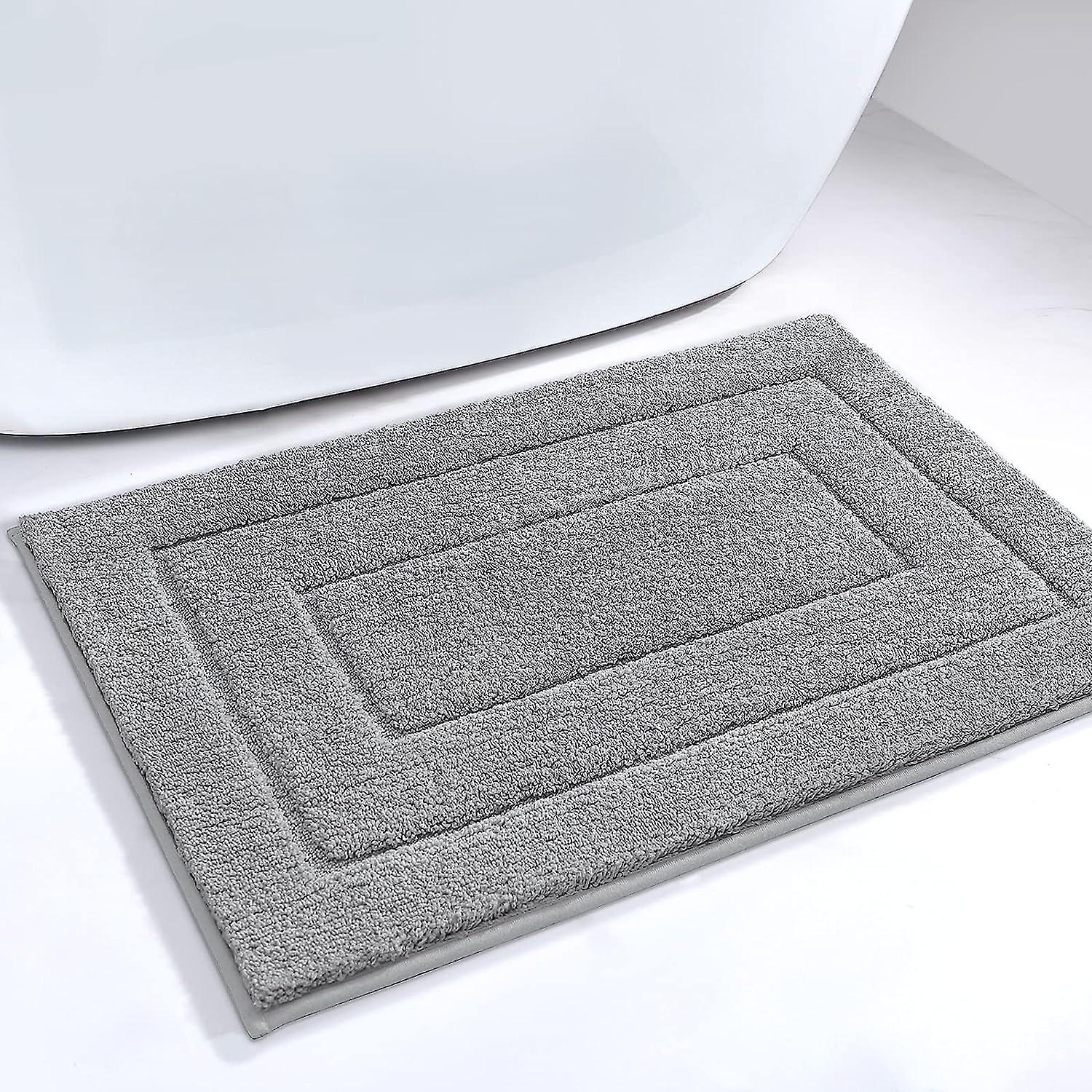 Rutschfeste Mikrofaser-badematte, Schnelltrocknend, Maschinenwaschbar, Weiche Duschmatte, 40 X 60 Cm, Hellgrau