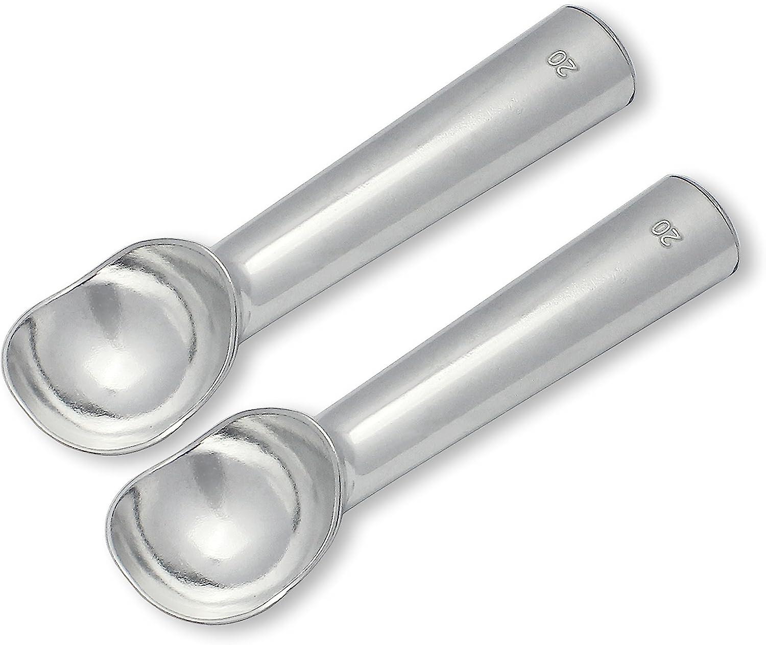 Set Aus 2 Professionellen 59-ml-eiskugelportionierern Aus Aluminium Mit Innovativen, Flüssigkeitsgefüllten, Leitfähigen Griffen Und Antihaftbeschichtung.