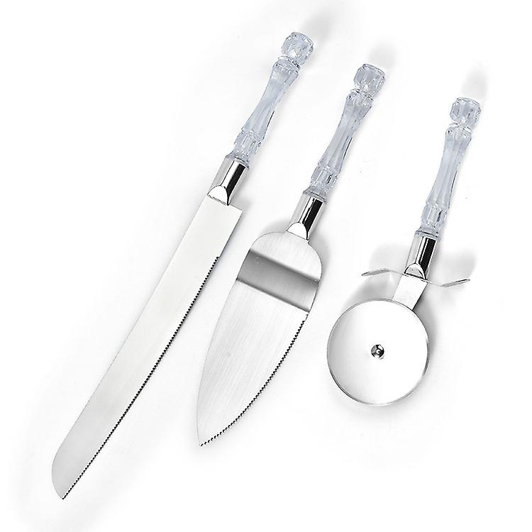 3-teiliges Set Bestehend Aus Pizzaschneider, Messer Und Tortenheber, Alle Aus Edelstahl.