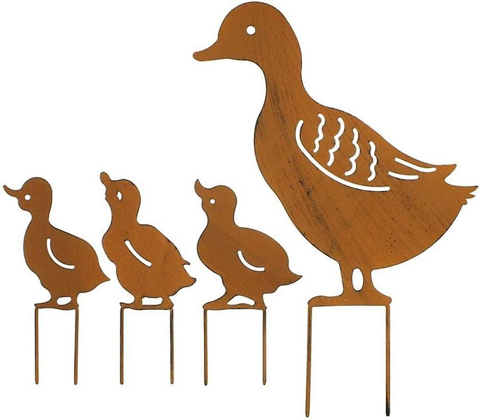 Set Mit 4 Entzückenden Eisenenten Im Europäischen Retro-stil, Perfekt Zur Dekoration Von Rasenflächen Und Gärten Bei Partys.