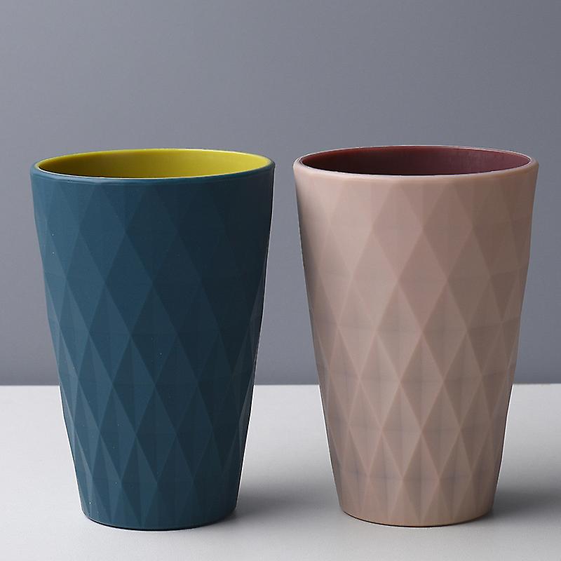Badezimmerbecher Aus Kunststoff Im Nordischen Stil, 2er-set, 450 Ml, Robust Und Stoßfest, Badezimmeraccessoires, Geeignet Für Teenager