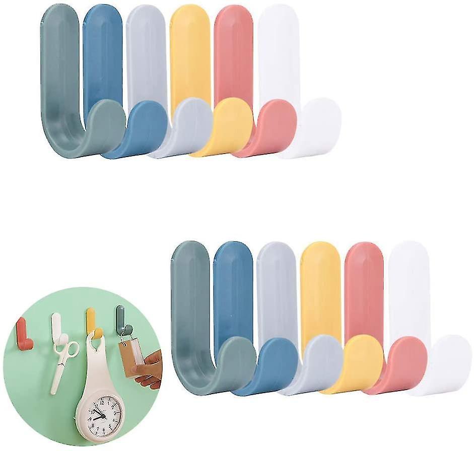 Set Mit 12 Selbstklebenden Wandhaken