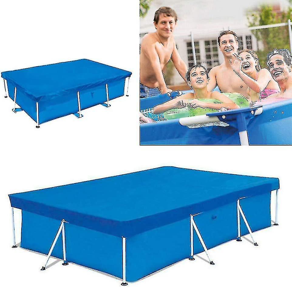 Rechteckige Poolabdeckung, Gerahmte Poolabdeckung, Wasser- Und Staubdichte Plane Für Aufblasbare Aufstellpools, Planschbecken Und Gärten – 400 X 211 Cm