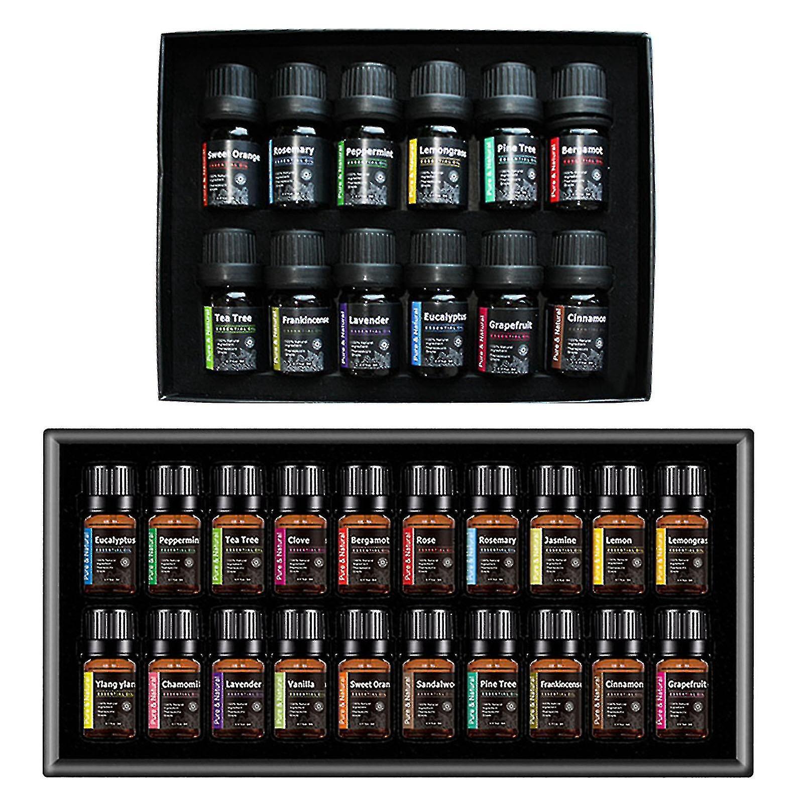 Set Mit Reinen Ätherischen Ölen Für Die Aromatherapie Mit Natürlichen Pflanzenaromen (20 Stück)