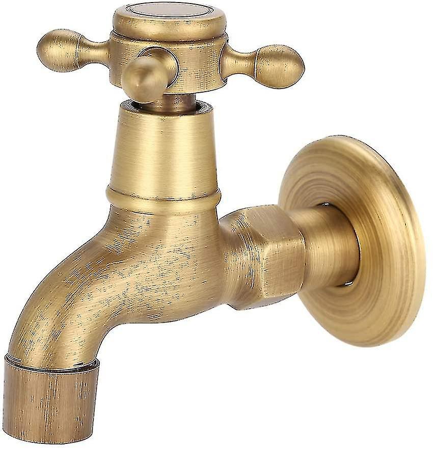 Vintage Wandarmatur Aus Massivem Messing, G1/2, Für Küchenspüle, Wischmopp Oder Schwimmbad (kurz)