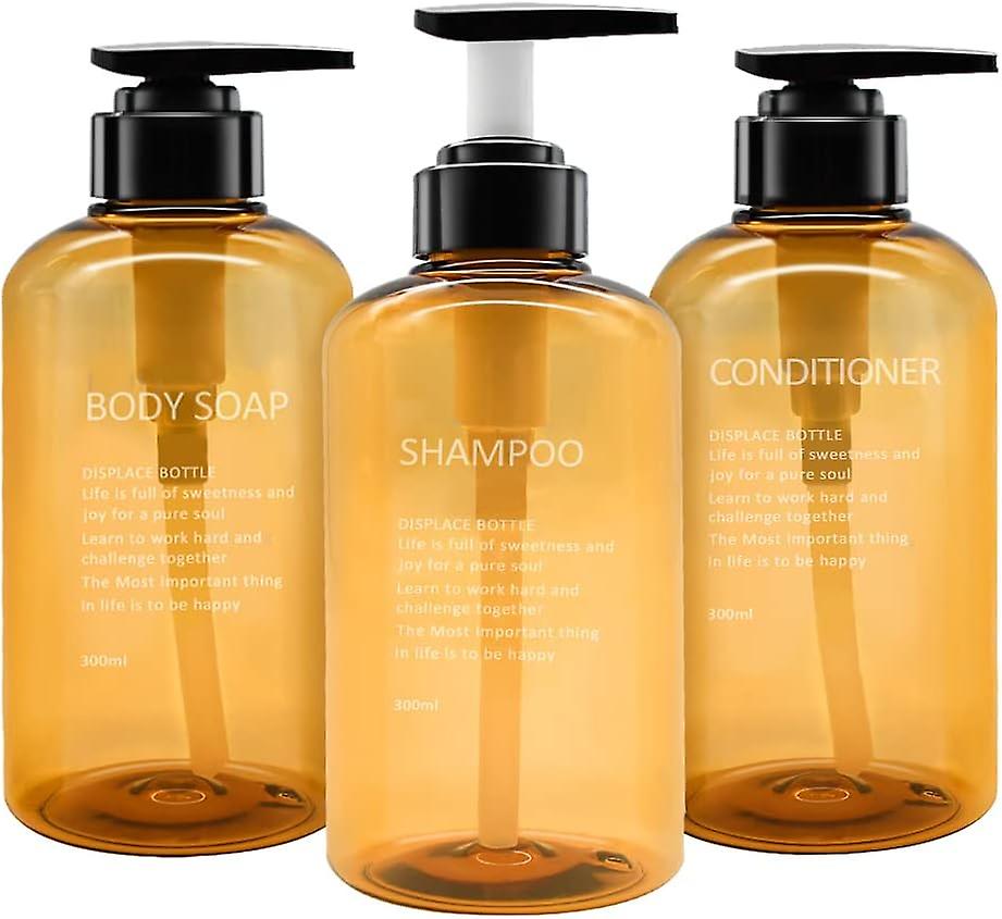 Set Mit 3 Nachfüllbaren 300-ml-seifenspendern Aus Kunststoff Mit Pumpe – Vakuumsystem Für Bad Und Küche – Geeignet Für Lotion, Duschgel Und Shampoo
