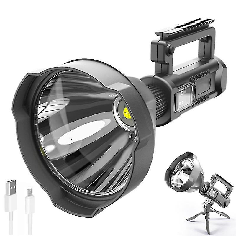 Wiederaufladbare 90.000 Lumen Starke Taschenlampe Mit Stativ Und Usb-anschluss, Wasserdicht Nach Ipx5, 4 Modi