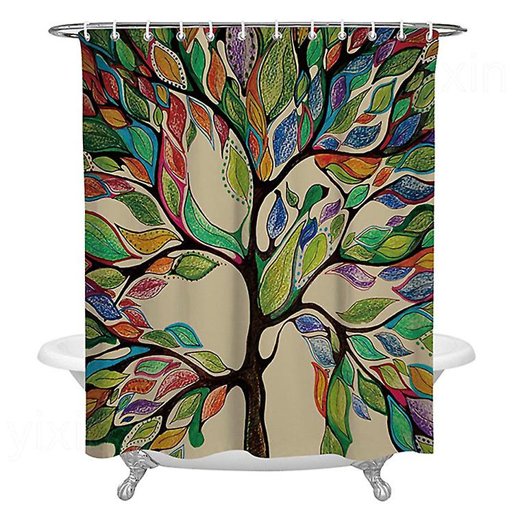 Schimmelresistenter Duschvorhang Mit Botanischem Muster, 183 X 183 Cm, Waschbarer Stoff, Inklusive 12 Badhaken