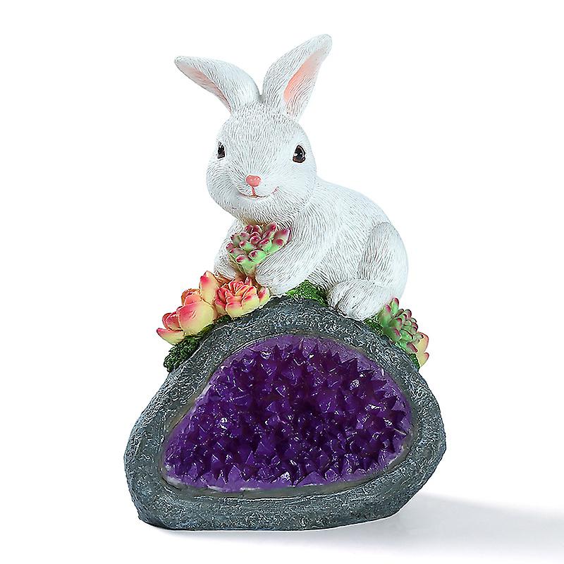 Solarbetriebene Gartenhasenfigur Mit Dekorativer Lichtfunktion