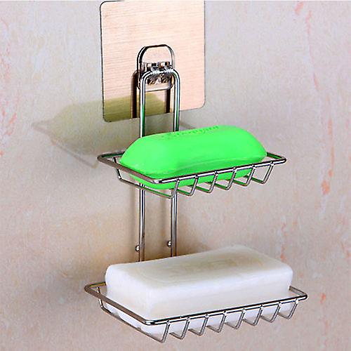 Doppelwandige Seifenschale Mit Saugnapf Und Abflusssystem Zur Wandmontage Für Das Badezimmer.