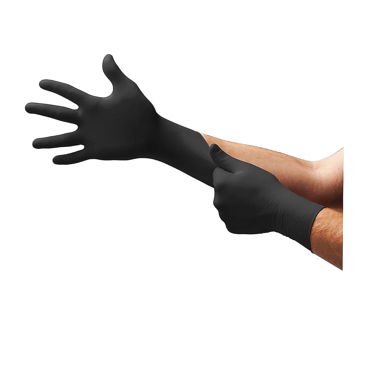 Einweg-nitrilhandschuhe (große Größe, Packung Mit 100 Stück), Latexfrei, Puderfrei, Für Den Kontakt Mit Lebensmitteln Geeignet, Vielseitig Einsetzbar Für Mechanischen Und Chemischen Schutz, Zum Einmal