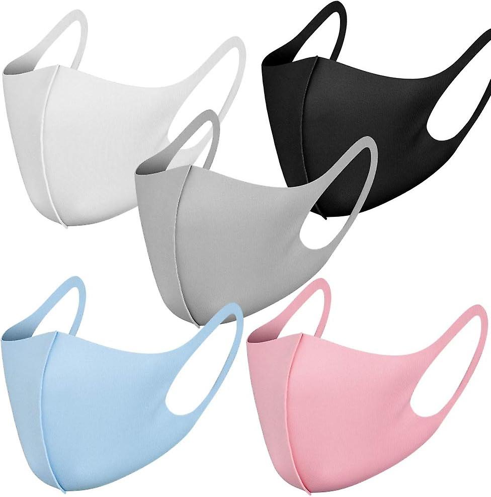 Packung Mit 5 Wiederverwendbaren, Atmungsaktiven Und Strapazierfähigen Gesichtsmasken Mit Ohrschlaufen Für Den Täglichen Gebrauch In Der Öffentlichkeit