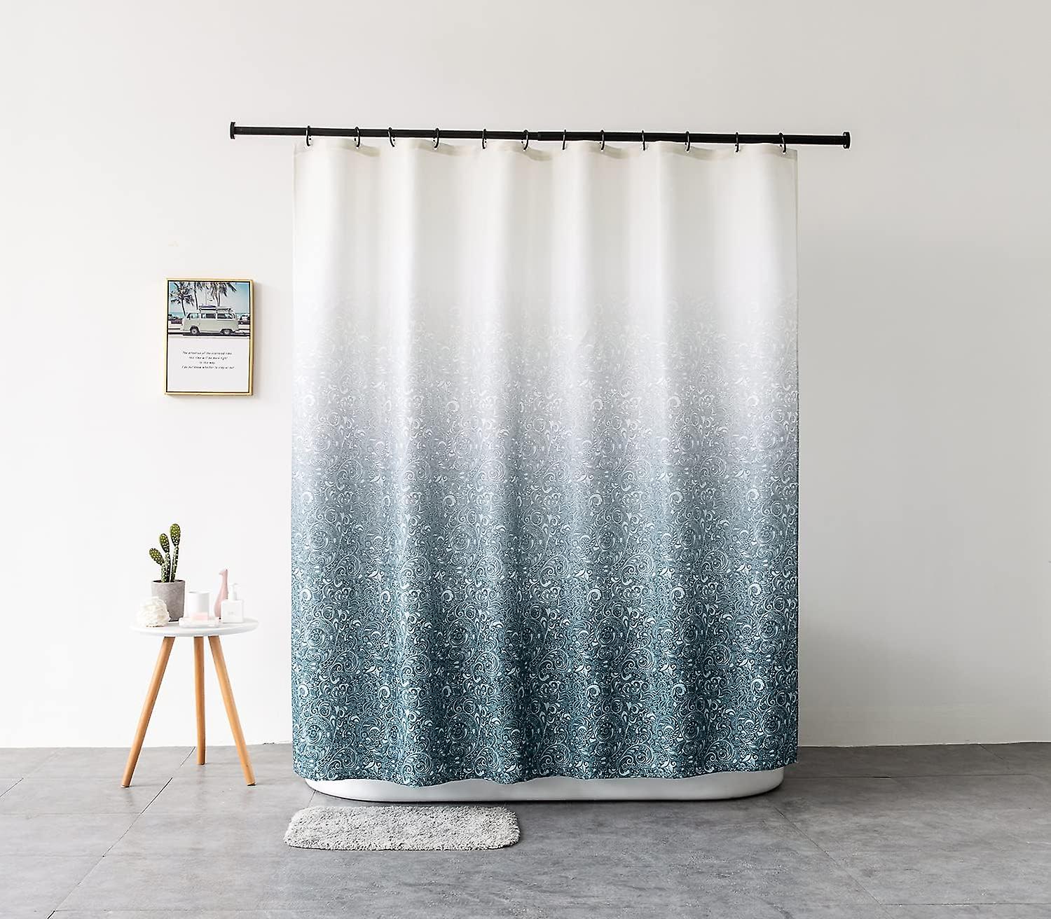 Schimmelresistenter Duschvorhang Aus Stoff Mit 12 C-ringen – 120 X 180 Cm (b X H) – Waschbar – 12 C-ringe Im Lieferumfang Enthalten
