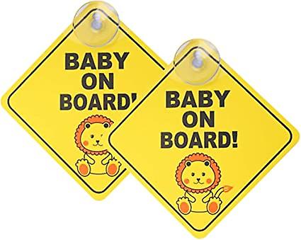 Set Mit 2 Warnaufklebern „baby An Bord“ Für Autos Mit Saugnäpfen