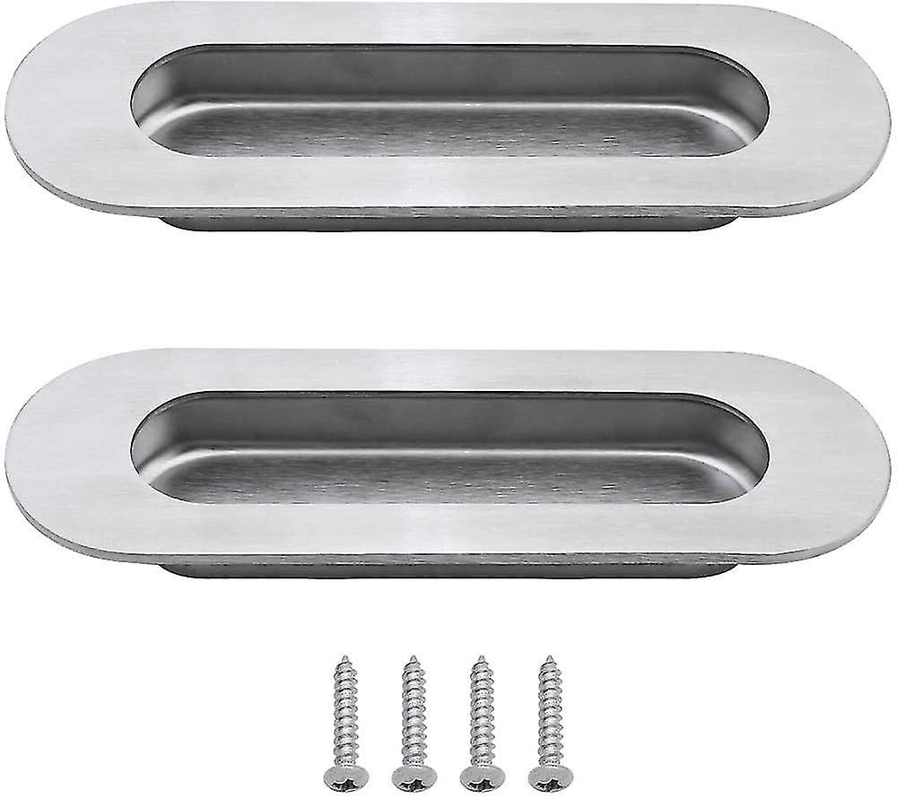 Set Mit 2 Ovalen, Eingelassenen Griffen Für Schrankschubladen