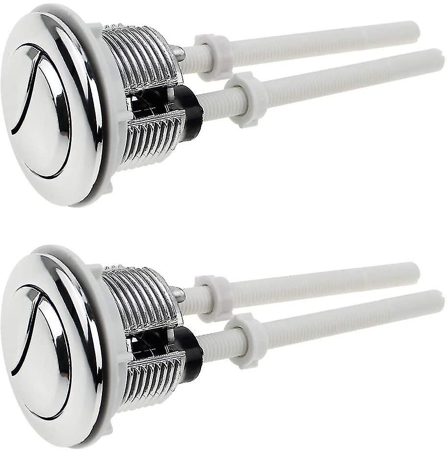 Zweimengen-spültaster – Set Mit 2 Verchromten 38-mm-tastern Für Den Wc-spülkasten