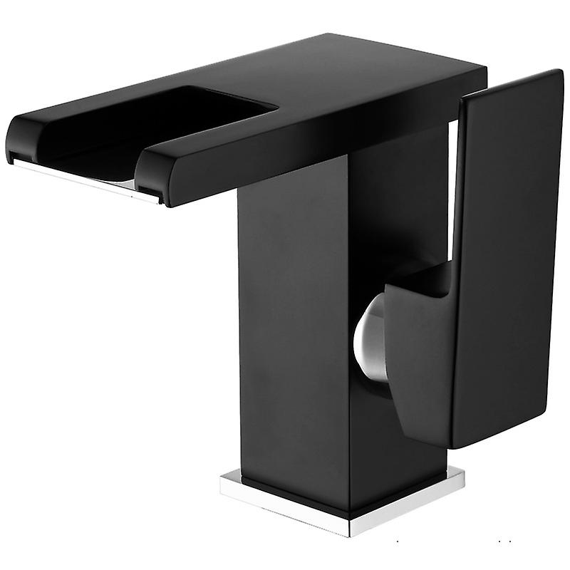 Moderne, Goldfarbene Messing-badarmatur Mit Led-wasserfallbeleuchtung Und Einhebelmischer – Warm-/kaltwassermischer