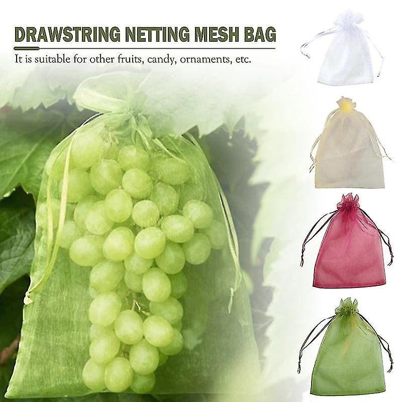 Packung Mit 50 Fruchtschutzbeuteln Mit Kordelzug, Vogelschutznetz Für Weintrauben Und Erdbeeren, Schädlingsschutzbeutel – 20 X 30 Cm