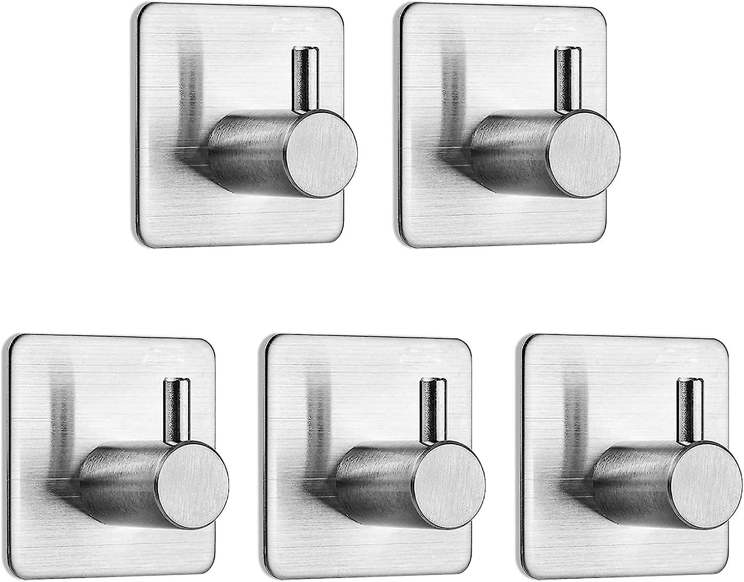 Set Mit 5 Selbstklebenden Türhaken Aus Edelstahl Für Küche, Bad, Büro Und Toilette