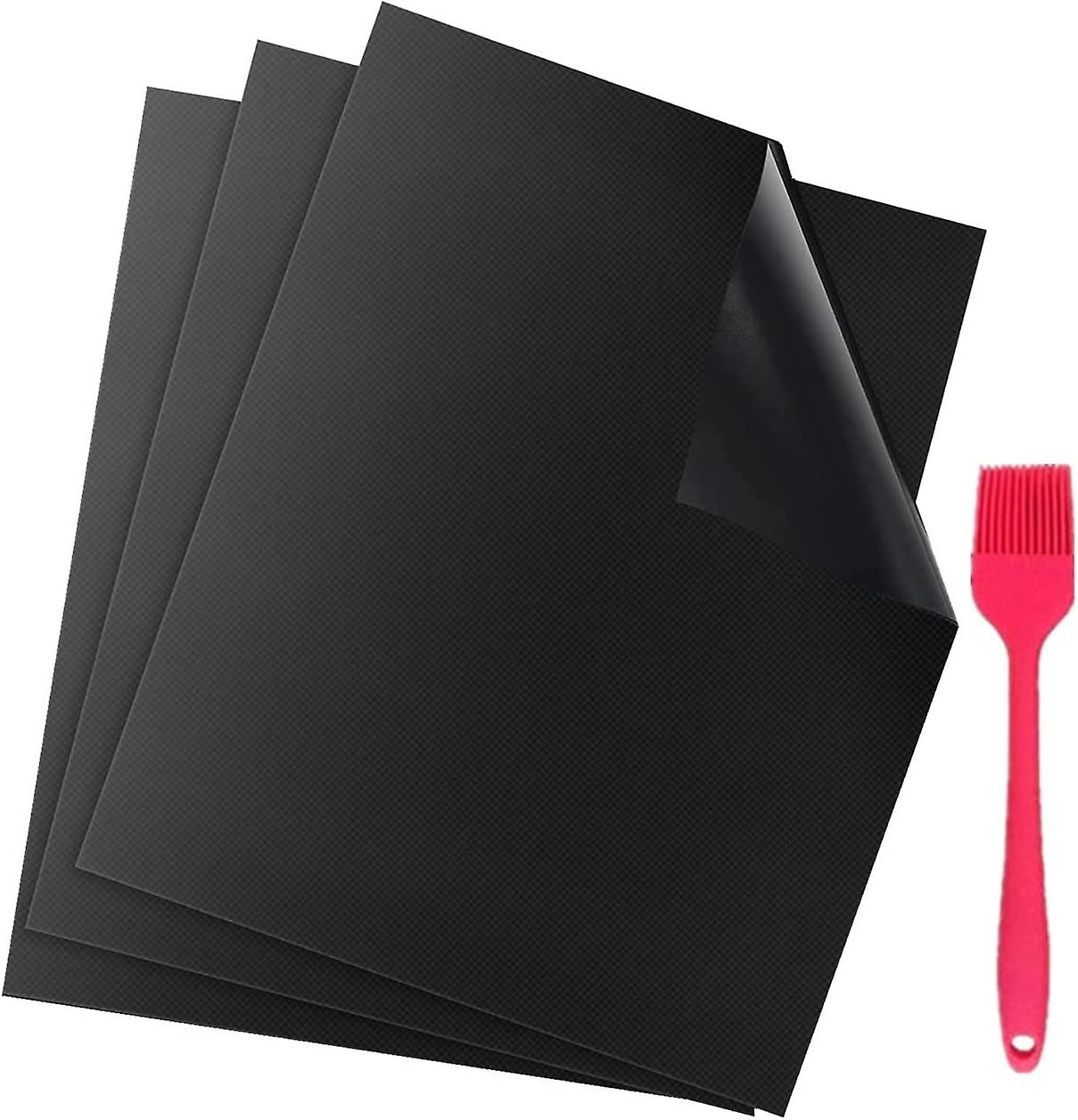 Set Mit 3 Antihaftbeschichteten Teflon-kochmatten (40 X 33 Cm) Für Grill Und Backofen, Wiederverwendbar, Leicht Zu Reinigen Und Zuzuschneiden.