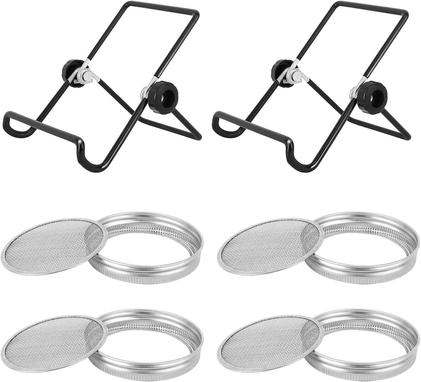 Keimset Aus Edelstahl – 4 Runde Deckel Mit Halterungen Zur Keimung Von Bio-samen