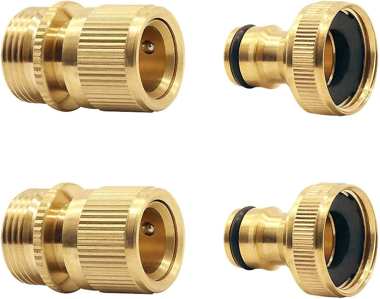 Schnellanschluss-set Für Dehnbaren Gartenschlauch – Stecker-buchse-adapter Für Wasserhahn Und Brause (2 Sets)