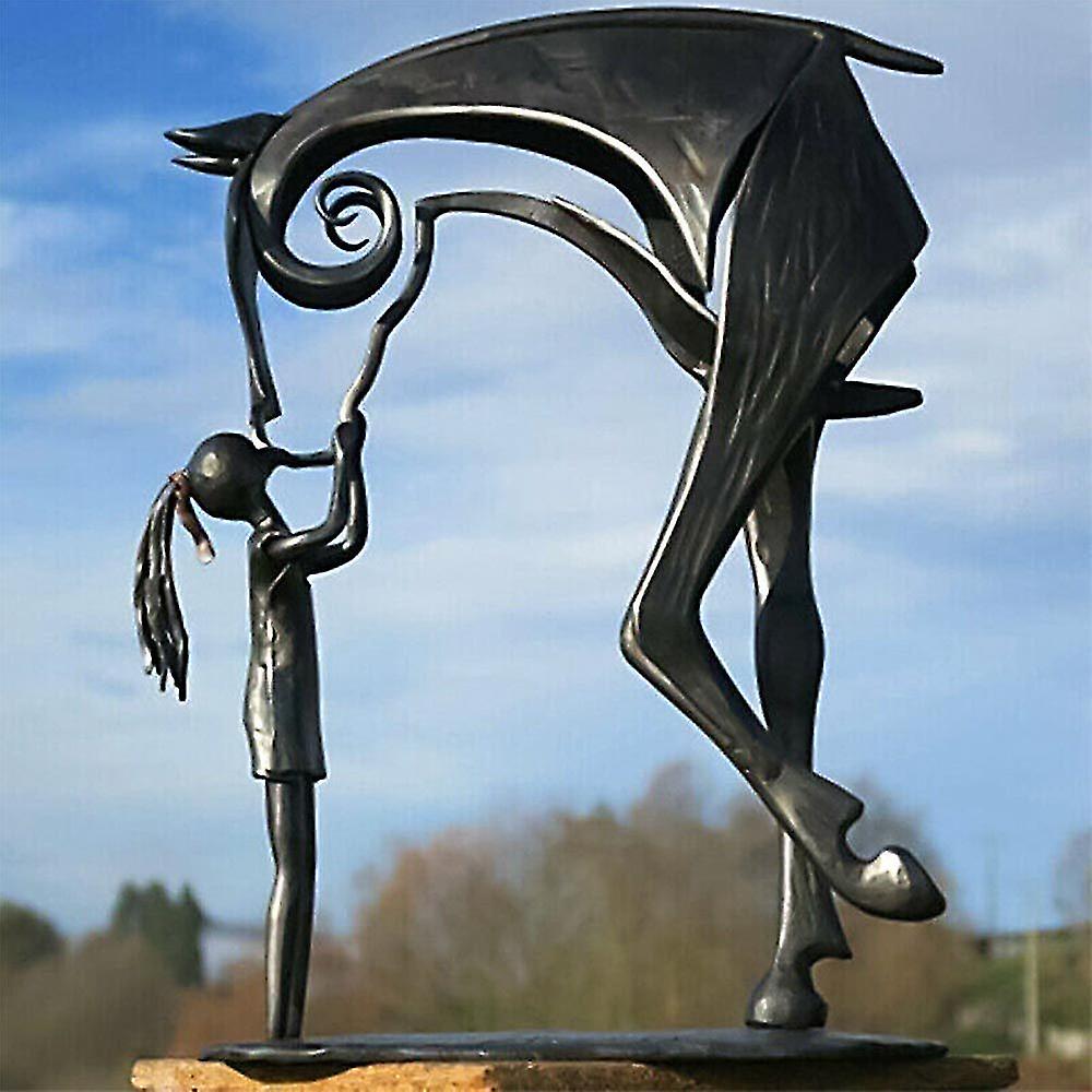 Pferdeskulptur Aus Metall, Dekoration Für Haus Oder Garten, Dekorative Figur, Handgefertigtes Kunstobjekt, Geschenk