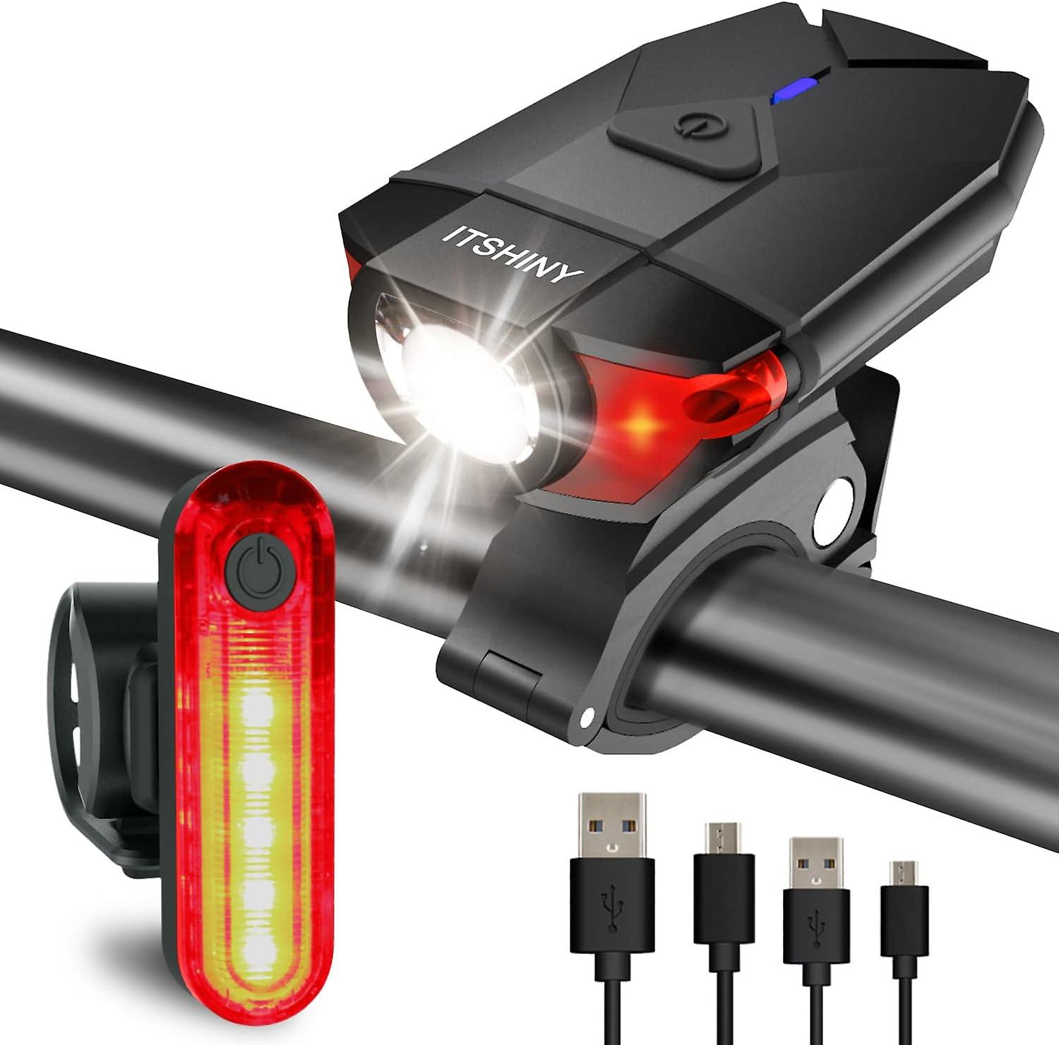 Usb-wiederaufladbares Fahrradlichtset Für Bessere Sichtbarkeit