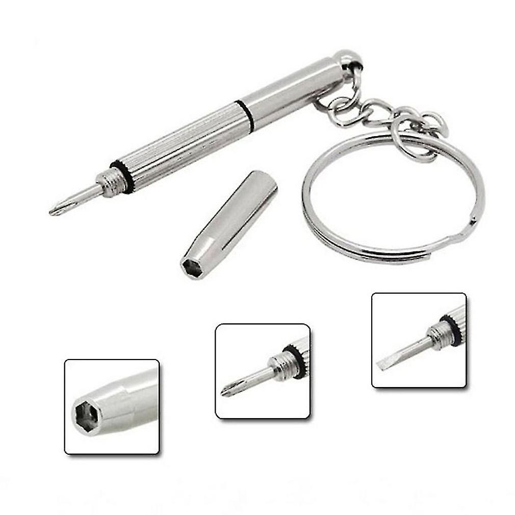 3-in-1 Miniatur-handwerkzeugset Mit Schlüsselanhänger Zur Reparatur Von Brillen, Sonnenbrillen Und Uhren