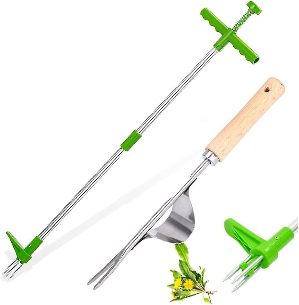 Set Aus 3 Unkrautstechern Mit Langem Griff Und Drehbaren Greifern Zur Mühelosen Wurzelentfernung