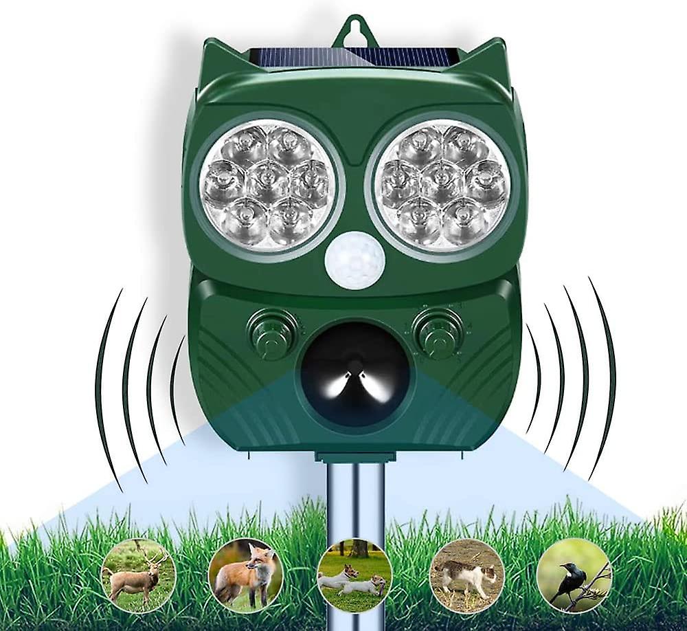 Solarbetriebenes Ultraschall-tierabwehrgerät, Ideal Für Gärten Und Felder, 41 X 7 X 14 Cm, Ip44 Wasserdicht, Usb-aufladbar.
