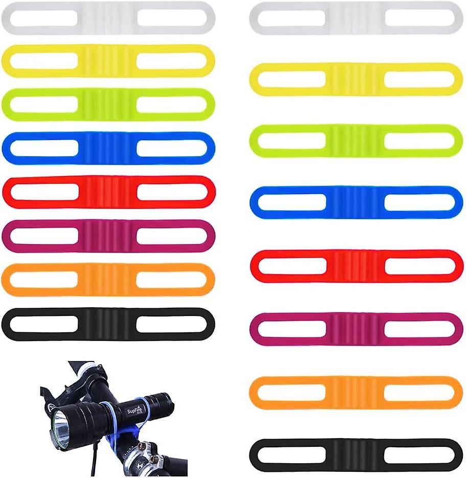 Set Mit 16 Flexiblen Silikon-armbändern Für Radfahrer, Kompatibel Mit Taschenlampen, Mobiltelefonen Und Stoppuhren – 14 X 2,2 X 1 Cm