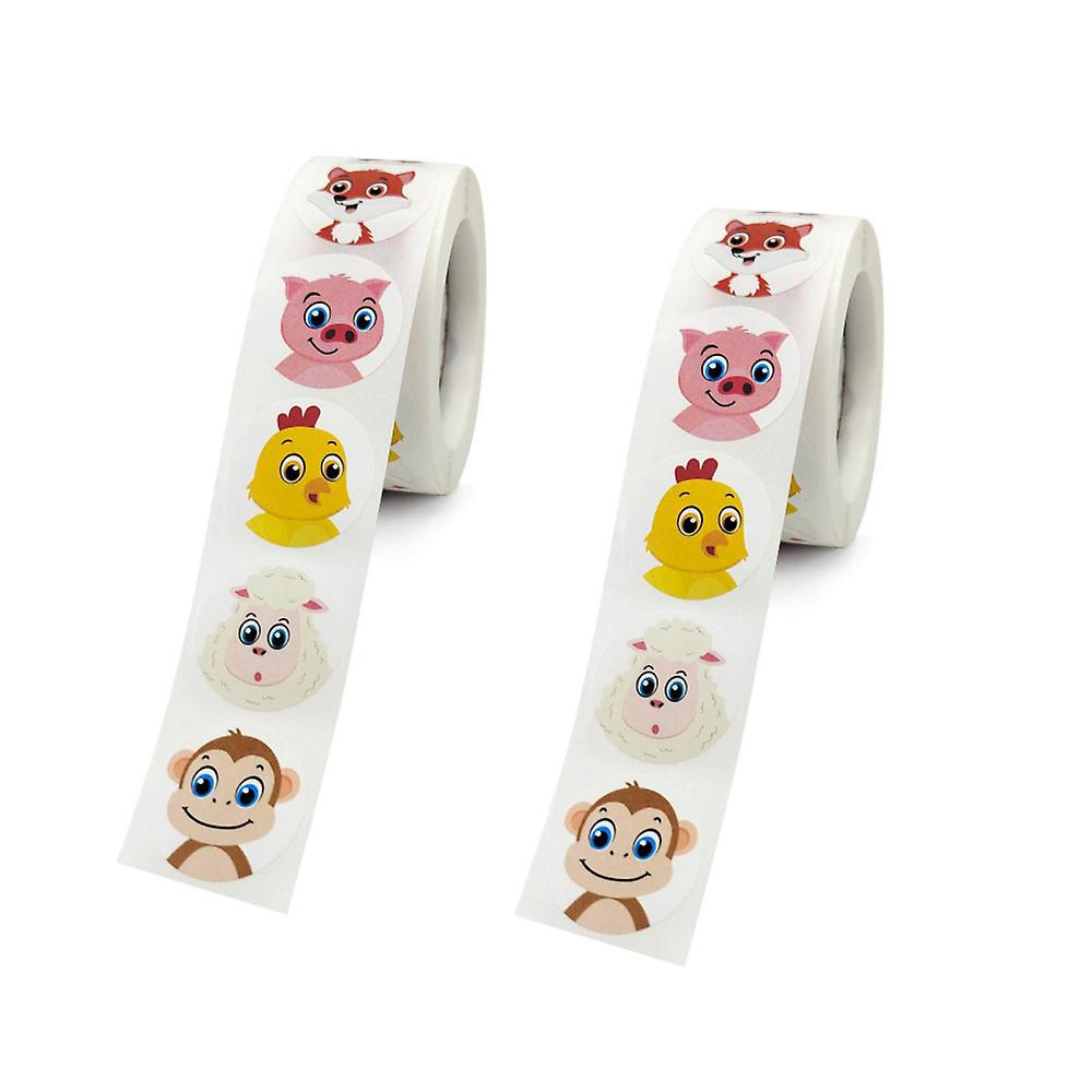 Set Mit 2 Niedlichen Tieraufklebern – 16 Designs Mit Perforationslinie – Erweiterte Version – 2,5 Cm Durchmesser – Belohnungsanhänger
