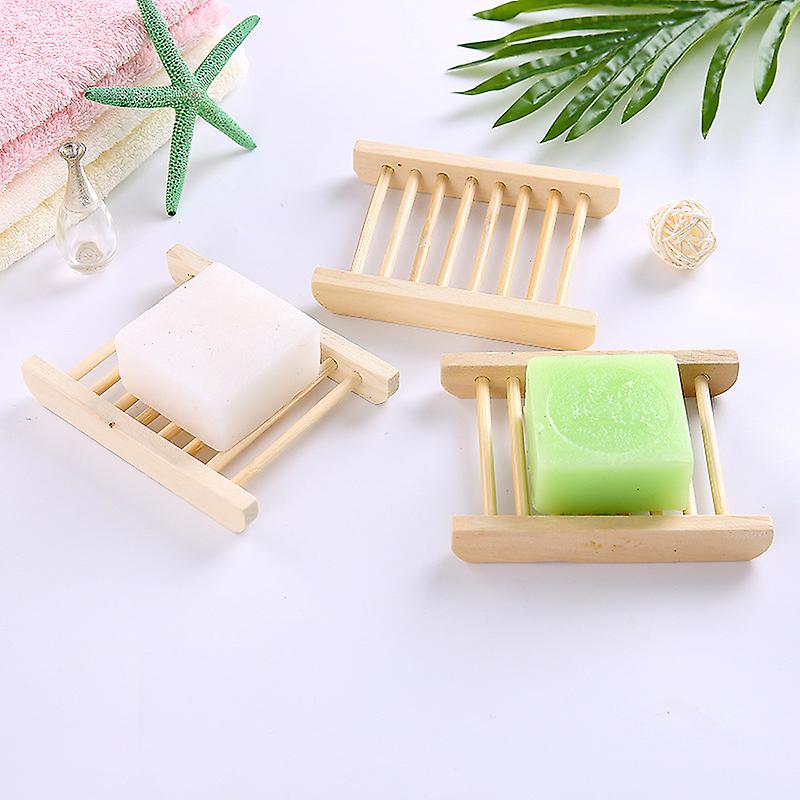 Set Mit 3 Seifenschalen Aus Holz – Tragbare Seifenaufbewahrungsbox Fürs Badezimmer Mit Abflusssystem