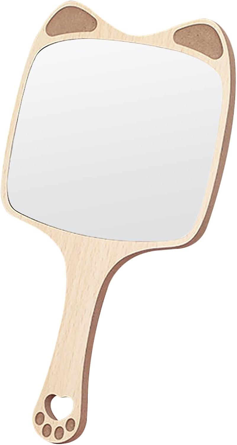 Tragbarer Taschenspiegel Aus Holz Für Das Tägliche Make-up Und Haarstyling Von Frauen
