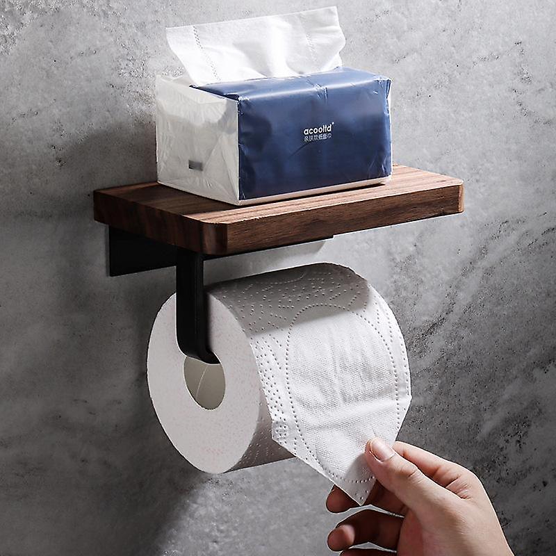 Toilettenpapierhalter Mit Handyablage, Wandmontierter Toilettenpapierrollenhalter – Bohrfreie Montage